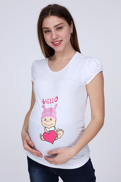 Issil Kalpli Bebek Kisa Kol Hamile T Shirt 3206 20yelths001 Trendyol