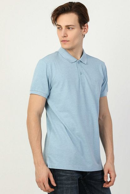 Colin S Erkek Regular Fit Polo Yaka Erkek Mavi Kisa Kol Tisort Cltkttshm0766200 Trendyol