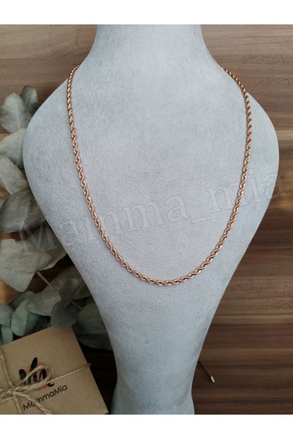 Mammamia 45cm Kadin Erkek Celik Rose Burgu Zincir Kolye Trendyol
