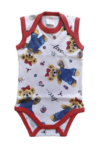 Seckin Baby Skr Kalin Askili Sifir Kol Desenli 100 Pamuklu Kiz Ve Erkek Bebek Body Zibin Trendyol
