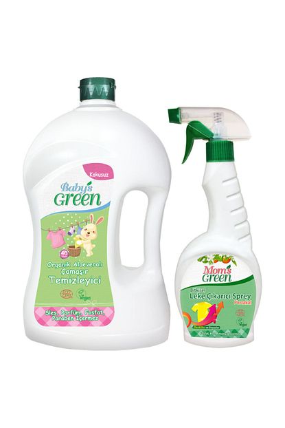 Baby S Green 2 Li Set Organik Bebek Camasir Temizleyici 2 Lt Kokusuz Leke Cikarici Sprey 750 Ml Trendyol