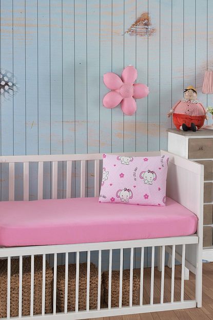 Ladymoda Elephant 100 Pamuk Bebek Lastikli Carsaf Seti Trendyol