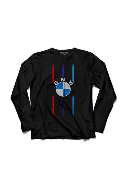Kendim Sectim Erkek Bmw Logo M Power Sport Kirmizi Mavi Cubuklu Uzun Kollu Tisort Trendyol