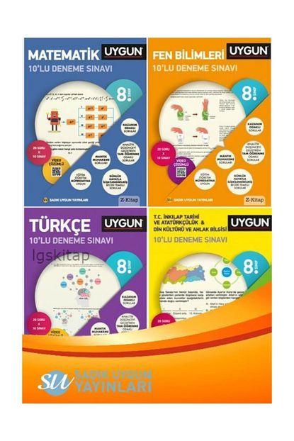 Sadik Uygun Yayinlari Sadik Uygun 8 Sinif Lgs 4 Lu Deneme Seti Trendyol