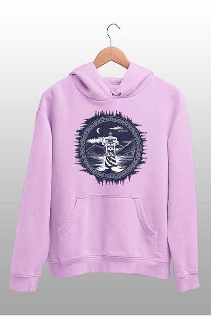 Angemiel Erkek Wear Gece Deniz Feneri Pembe Kapusonlu Sweatshirt Canta Kombin Trendyol