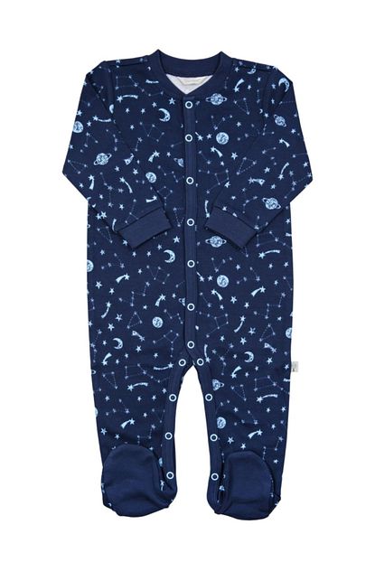 Organickid Bebek Ayakli Tulum Organik Pamuk Sertifikali Space 10000 040 Trendyol