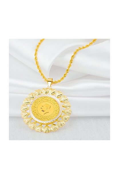 Bilezikci Kalpli Cerceveli Tam Altin 14 Ayar Kolye Trendyol