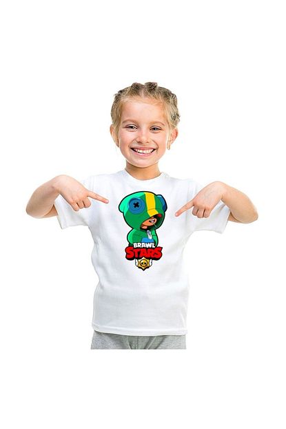 Scubapromo Brawl Stars Leon Beyaz Kiz Cocuk Tisort Trendyol