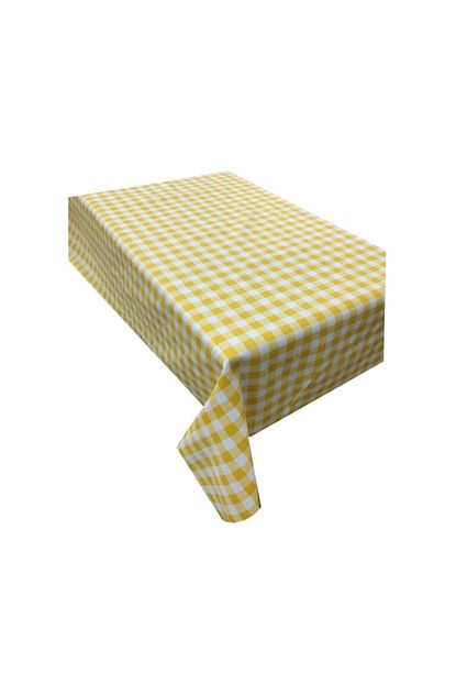 Sonuburda Sari Beyaz Kareli Dertsiz Masa Ortusu 100x140 Sarikareli2 Trendyol