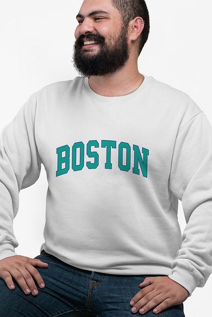 Angemiel Boston Beyaz Erkek Sweatshirt Trendyol
