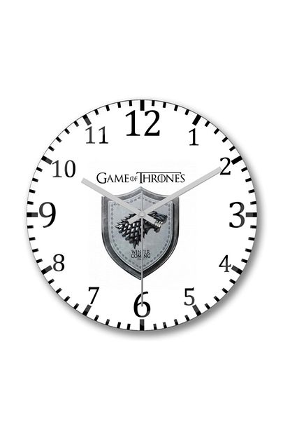 Baski Dukkani Game Of Thrones Casa Stark Duvar Saati Bombeli Gercek Cam Trendyol