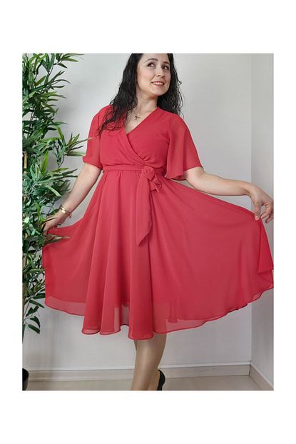 Miraxxx Kusakli Sifon Elbise Trendyol