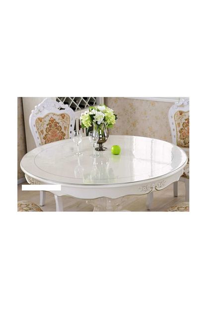 ceren seffaf 2 5 mm es 95 cm yuvarlak kalin pvc kaymaz masa ortusu koruyucu fiyati yorumlari trendyol