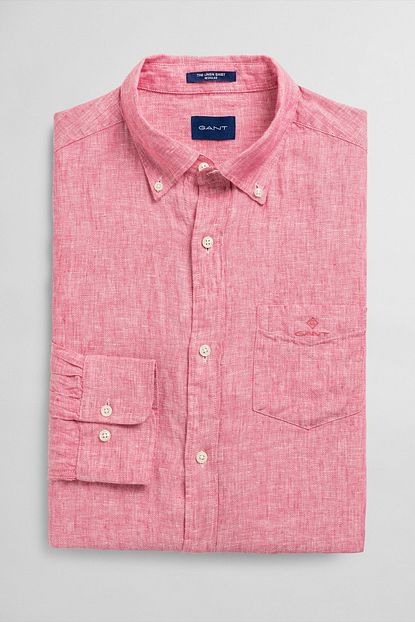 Gant Erkek Pembe Regular Fit Keten Gomlek Trendyol