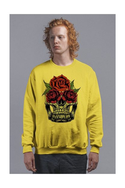 Angemiel Wear Gullu Cool Kurukafa Erkek Sweatshirt Trendyol