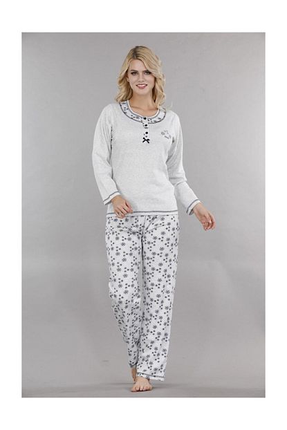 Etoile Kadin Kislik Uzun Kol Pamuklu Pijama Takimi 5041 Trendyol