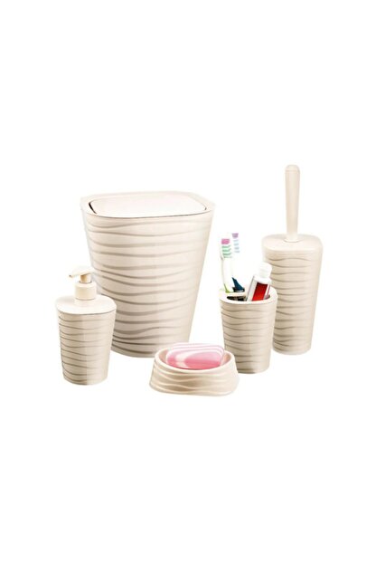 Trend Marketi Welle 5 Li Banyo Temizlik Seti Seramik Gorunumlu Trendyol