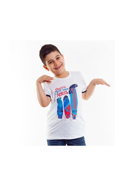 Bani Kids Cocuk Sorf Tahtalari Kisa Kollu Beyaz T Shirt Trendyol