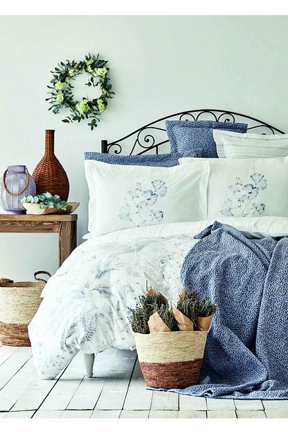 Karaca Home Vial Indigo Cift Kisilik Ranforce Nevresim Yatak Ortusu Seti Trendyol