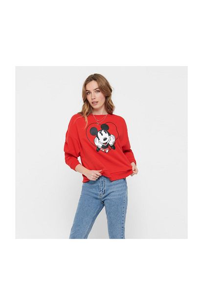 Only Disney Kadin Kirmizi Sweatshirt 15200059 Hrr Trendyol