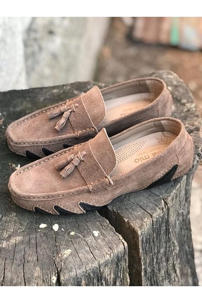 Miomia Deri Vizon Suet Loafer Erkek Ayakkabisi Trendyol