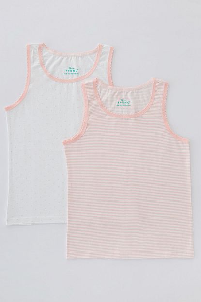 Penti Cok Renkli Kiz Cocuk Flat Stripe 2li Atlet Trendyol