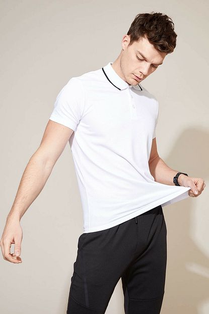 Defacto Erkek Beyaz Polo Yaka Sporcu T Shirt N9751az 20sp Wt34 Trendyol