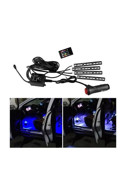 Taled Muzige Duyarli Arac Ici Rgb Led Uzaktan Kumandali Su Gecirmez Trendyol