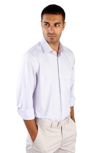 Dufy Lila Potikare Pamuklu Erkek Gomlek Regular Fit Trendyol