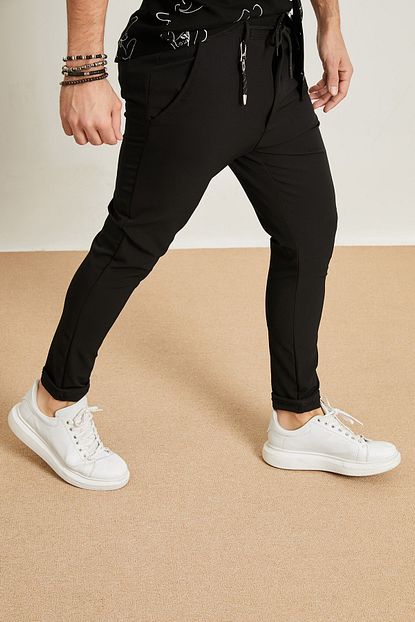 Sateen Men Beli Lastikli Duble Paca Pantolon Trendyol
