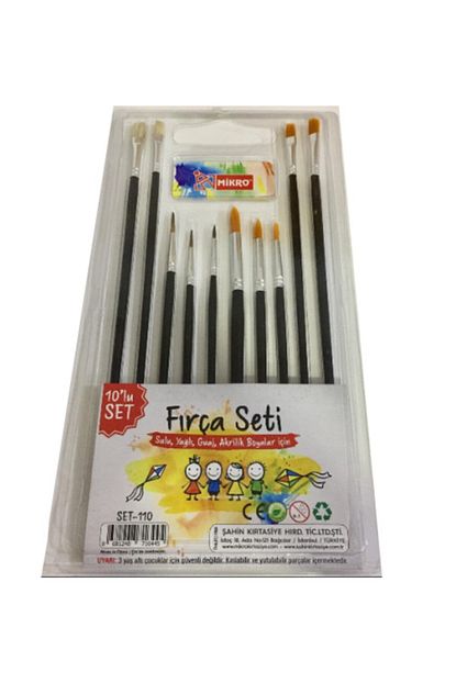 Mikro Sulu Boya Firca Set 10 Lu Yagli Guaj Ve Akrilik Boyadada Kullanilir Trendyol
