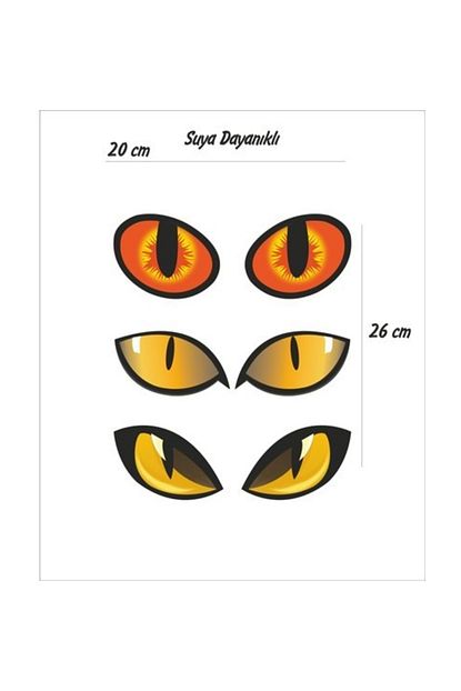 Sticker Sepetim Kedi Gozu Sticker Seti Renkli Dekoratif Cok Amacli Trendyol