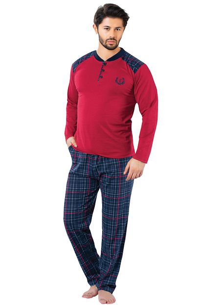 Tampap Uzun Kollu Lacivert Erkek Pijama Takim Trendyol
