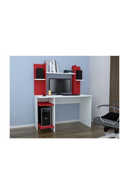 Bkconcept Sarmenta Calisma Masasi Kirmizi Beyaz Trendyol
