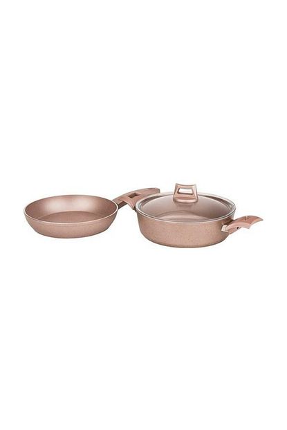Emsan Easy Life Granit 26 Cm Karniyarik Tencere 26 Cm Tava Seti Golden Pink Trendyol