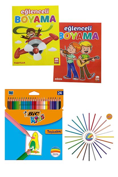 Bic Tropicolor Kuru Boya Kalemi 24 Lu Boyama Kitabi Trendyol