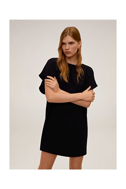 Mango Kadin Pelerin Kollu Elbise 67000239 Trendyol