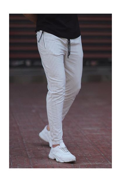 Madmext Gri Cizgili Jogger Pantolon 4802 Trendyol