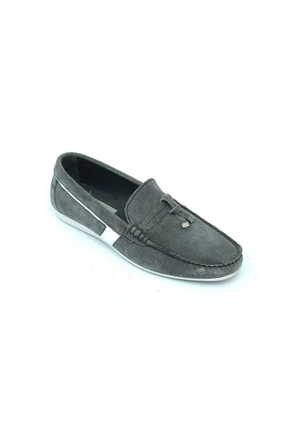 Arino Erkek Timberlan Loafer Gunluk Ayakkabi Gri Suet Beyaz Trendyol