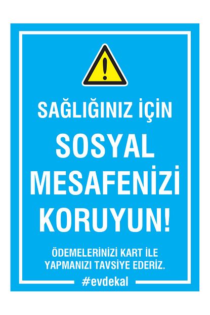 Printhome 50x70 Sosyal Mesafe Noktasi Masa Ustu Uyari Levhasi Trendyol