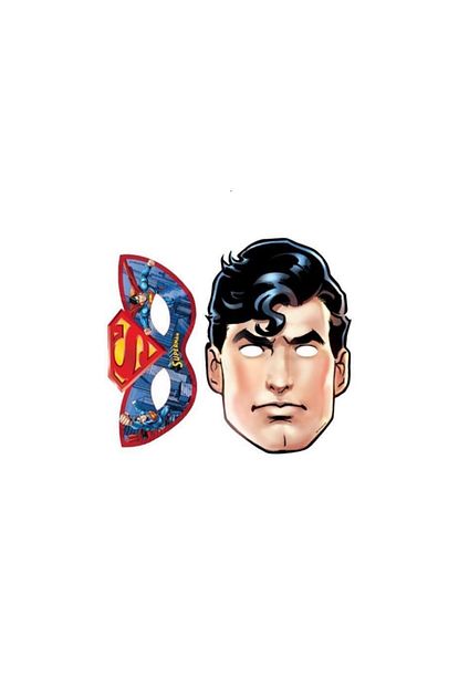 Partini Sec 6 Adet Superman Karton Maske Supermen Dogum Gunu Konsepti Partisi Trendyol