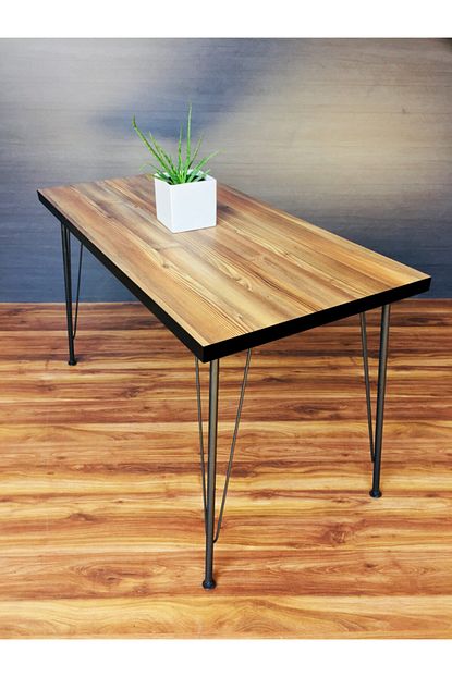 Yirmi15 Metal Ayak Agac Desenli Azra Dekoratif Mutfak Masasi 60x120 Cm Trendyol