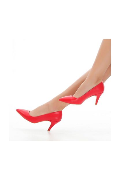 Sothe Shoes Kirmizi Deri Kadin Topuklu Stiletto Ince Topuk Ayakkabi Trendyol