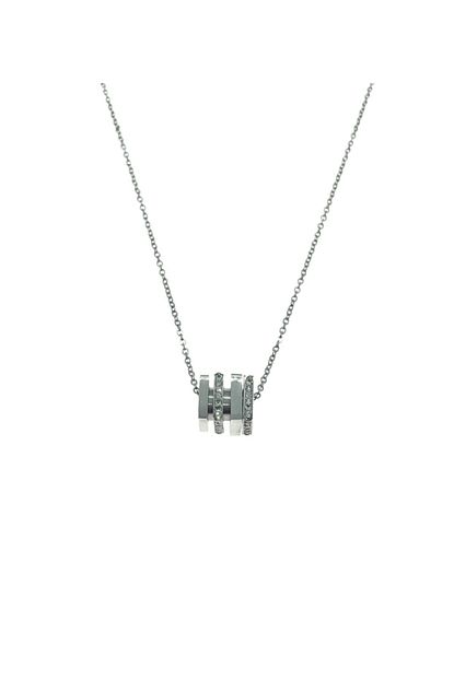 Perla Exclusive Bvlgari Tasarim Tasli Celik Kolye Trendyol