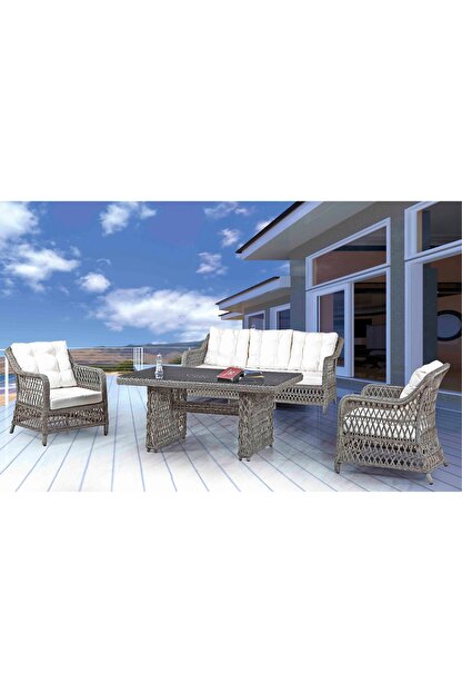 Vieno Home Garden Jasmine 3lu Acik Orgu Rattan Oturma Grubu Trendyol