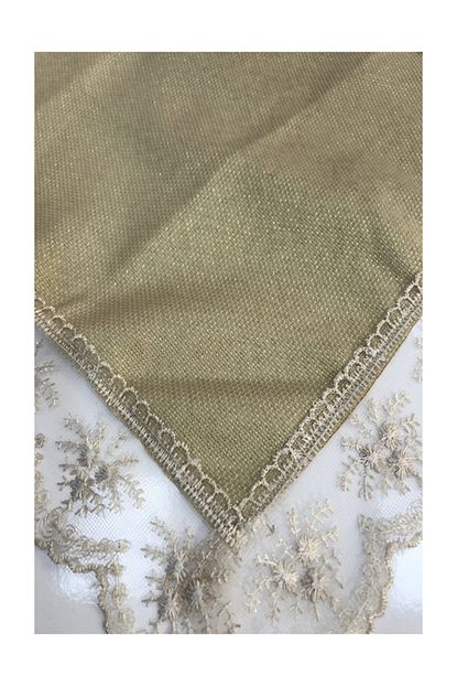 Kosem Ceyiz Simli Linen Dertsiz Fiskos Masa Ortusu 85x85 Cm Cappucino Trendyol