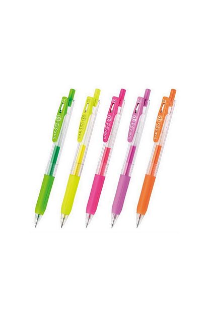 https www trendyol com zebra sarasa clip 0 5 mm basmali jel kalem fosforlu 5 renk jj15 5c p 39062621