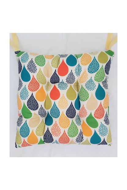 Tropikhome Renkli Desenli Pofuduk Kare Sandalye Minderi 40x40 Cm Trendyol