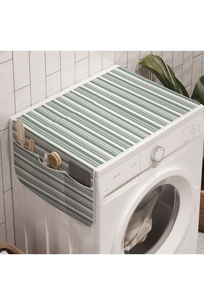 Rengirenk Retro Camasir Makinesi Duzenleyici Gri Ve Beyaz Cizgili Trendyol