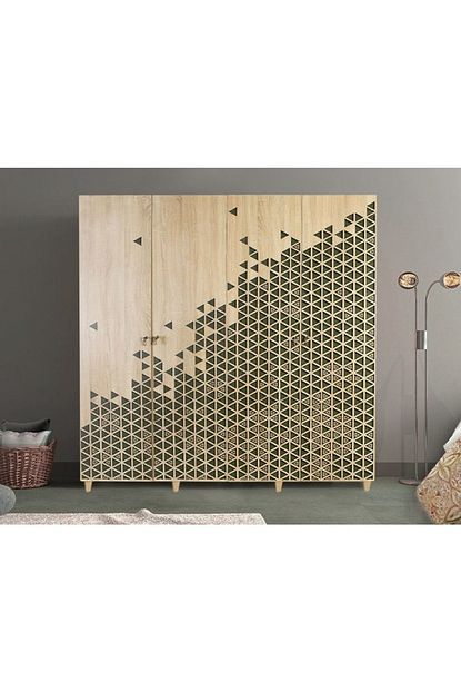 Vivense Imaj Dort Kapili Gardrop Ucgen Desenli Trendyol
